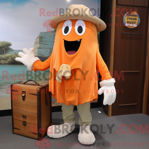 Orange Ghost mascot costume...