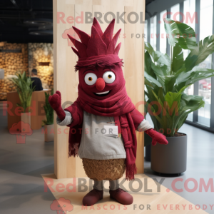 Maroon aas maskot kostume...
