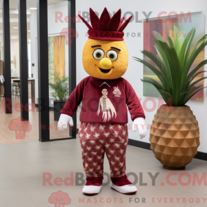Maroon aas maskot kostyme...