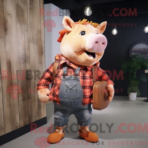 Rust Pig-mascottekostuum...