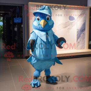 Cyan Blue Jay maskot...