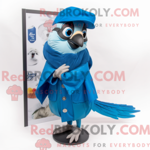 Cyan Blue Jay maskot...