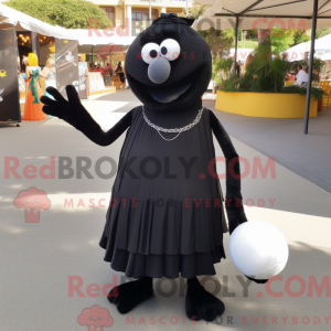Black Petanque Ball mascot...
