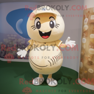 Beige baseball bold maskot...