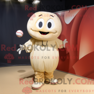 Beige baseball bold maskot...