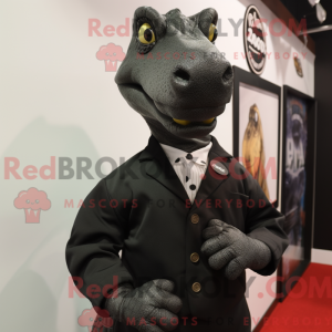 Sort Iguanodon maskot...