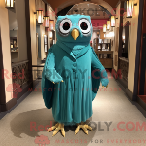 Teal Owl mascottekostuum...