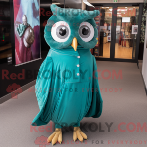 Teal Owl mascottekostuum...