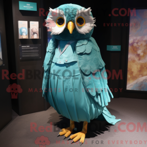 Teal Owl mascottekostuum...