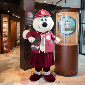 Maroon Hourglass mascot...
