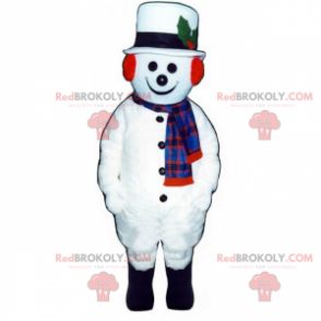 Mascotte pupazzo di neve con cappello bianco - Redbrokoly.com