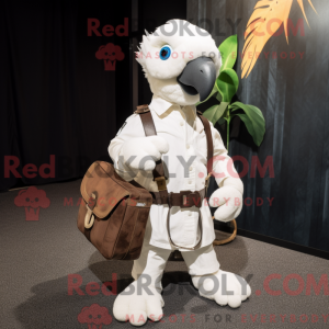 Hvit papegøye maskot drakt...