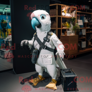 Hvit papegøye maskot drakt...