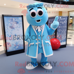 Fantasia de mascote Sky Blue Candy com blazer e cintos - Mascotes Blue Jay - REBROKO_246216 - RedBrokoly.com