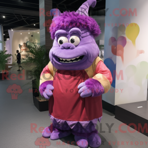 Paarse Ogre mascottekostuum...