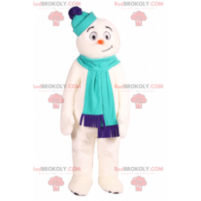 Mascotte sorridente del pupazzo di neve con accessori -