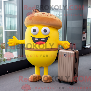 Gul hamburger maskot...