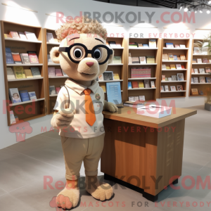 Beige Abrikos maskot...