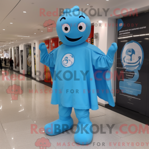 Sky Blue Superhelte maskot...