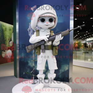 White Sniper mascot costume...