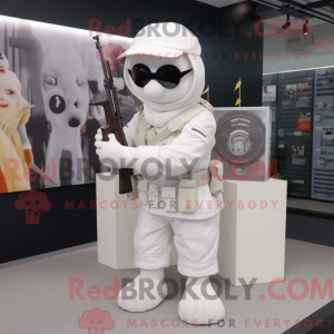 Wit Sniper mascottekostuum...