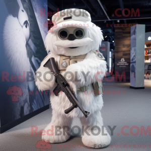 Wit Sniper mascottekostuum...
