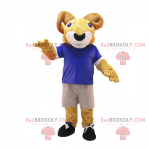 Mascota de cabra en traje de fútbol - Redbrokoly.com