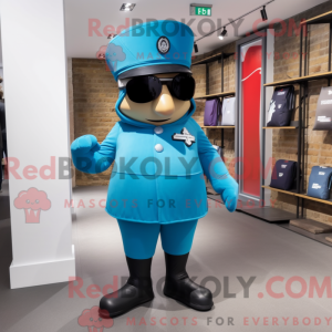 Šedozelená postava maskota...