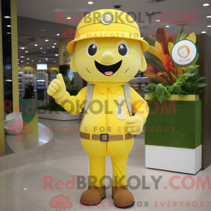 Gul blomme maskot kostume...