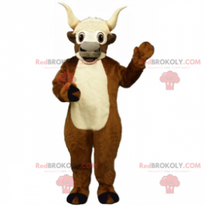 Mascote de cabra marrom com barriga branca - Redbrokoly.com