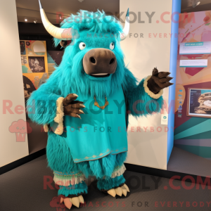 Turkis Yak-maskotdraktfigur...