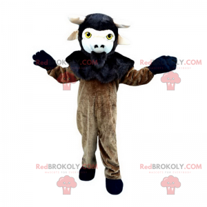 Czarna i brązowa maskotka koza - Redbrokoly.com