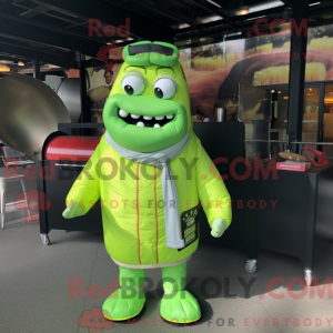 Lime Green Bbq Ribs maskot...