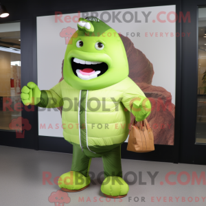 Lime Green Bbq Ribs maskot...