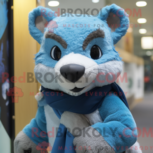 Blå Marten maskot drakt...