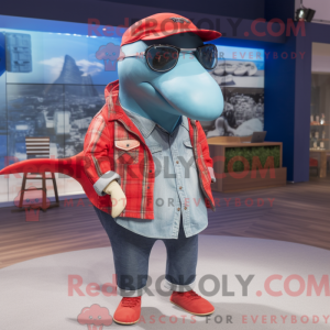 Red Humpback Whale mascot...