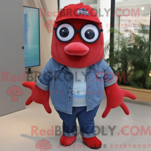 Red Humpback Whale mascot...