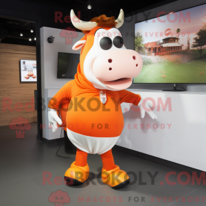 Orange Cow-maskotdraktfigur...