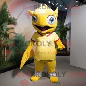 Gul tun maskot kostume...