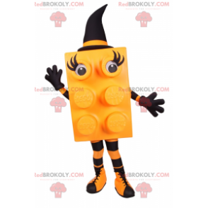 Mascota de ladrillos Lego - Bruja naranja - Redbrokoly.com