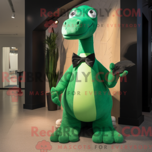 Grøn Diplodocus maskot...