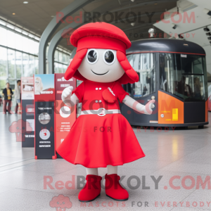 Rød Momentum maskot kostume...