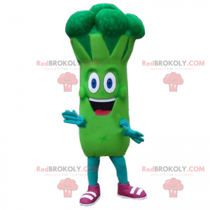 Mascotte de brocoli avec un immense sourire - Redbrokoly.com