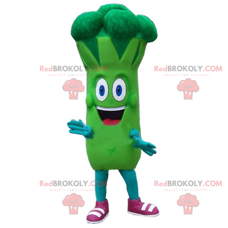 Broccolimascotte met een grote glimlach - Redbrokoly.com