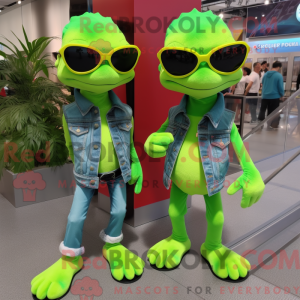 Lime Green Lizard mascot...