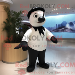 Crème orka-mascottekostuum...