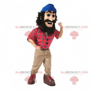Maskot dřevorubec v kostkované košili - Redbrokoly.com