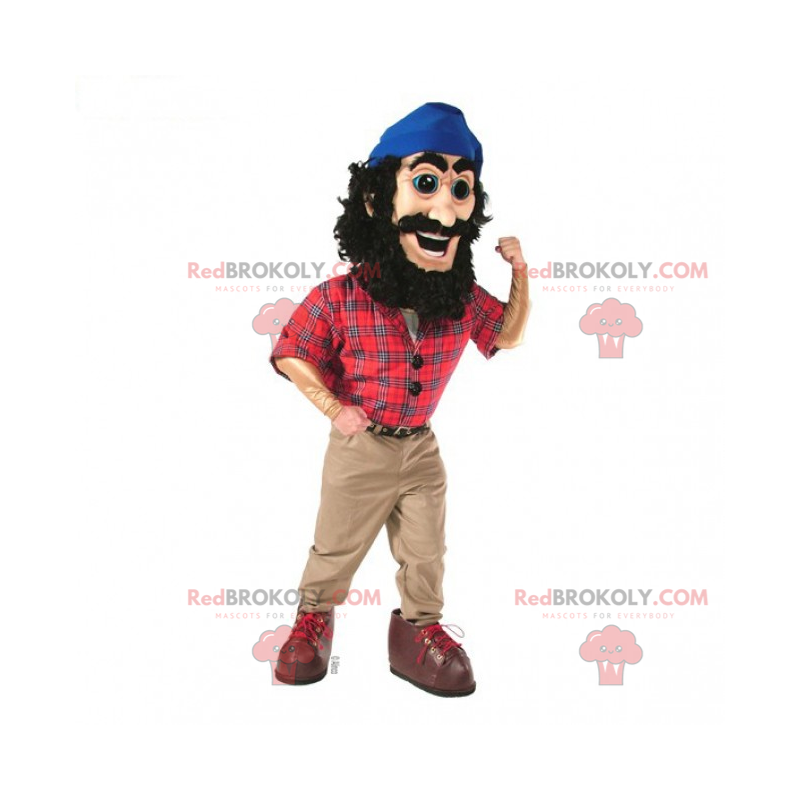 Lumberjack mascot in plaid shirt - Redbrokoly.com