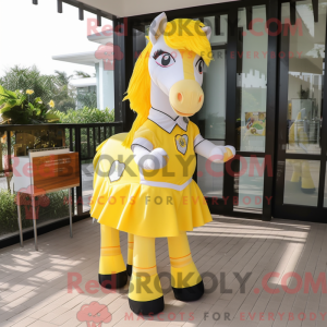 Geel paard mascottekostuum...