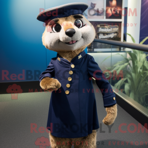 Navy Meerkat maskot kostume...
